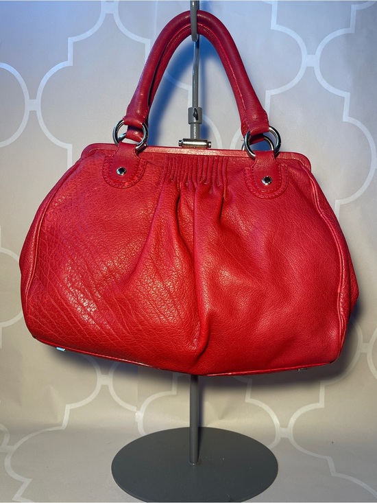 Elliott Lucca Handbags - Vintage Elliott Lucca Red Leather Satchel Top Handle Shoulder Bag